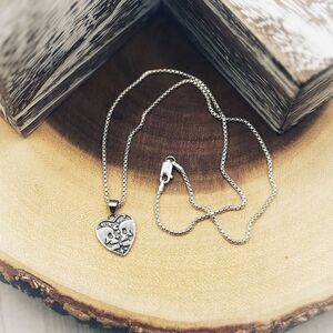 Skull Lovers Sterling Silver Heart Necklace